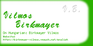 vilmos birkmayer business card